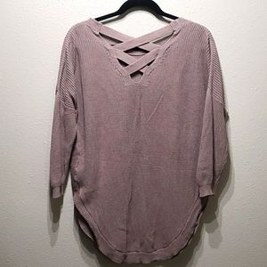 Express Cross Back 3/4 Length Sleeve Sweater